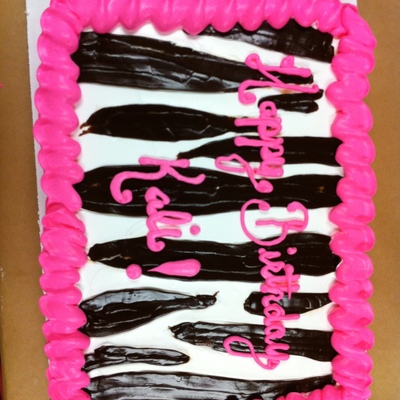 Zebra Print 1/4 Sheet Cake