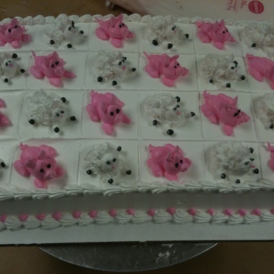 Sheeps And Pigs Baby Shower Cake