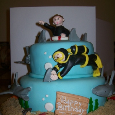 Shark Theme Cake