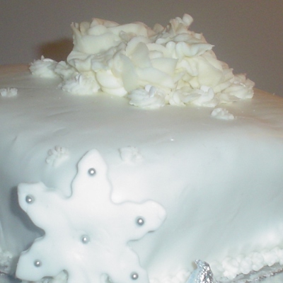 Snowy Valentine's Day Cake