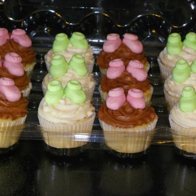 Baby Bootie Shower Cupcakes
