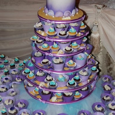 Wedding Cupcake Tower - Beach Theme
