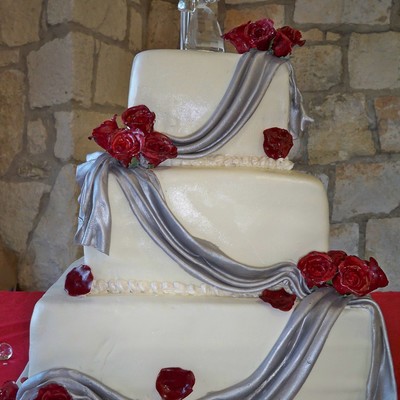 Silver Draped Cake