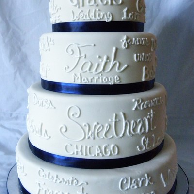 "words" Wedding Cake