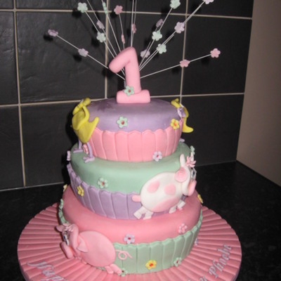 Animal 1St Birthday Cake