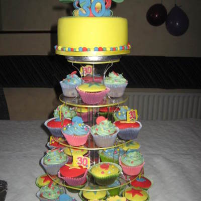 30Th Balloon Cupcake Tower Birthday