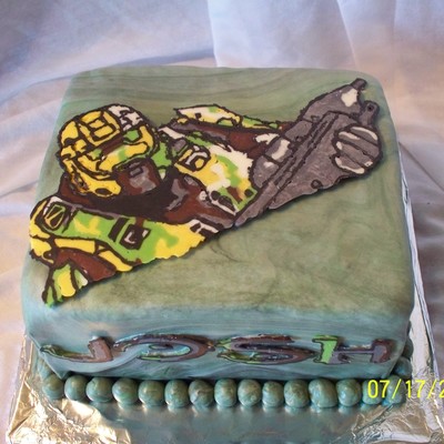 Halo Video Game Cake