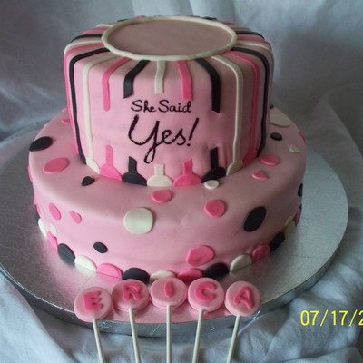 Polka Dot Bridal Shower Cake
