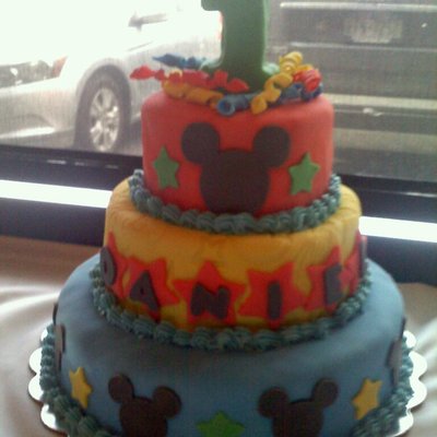 First Birthday Mickey Cake