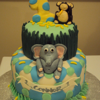 Jungle Theme Birthday Cake