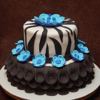 Black And White With Two Shades Of Blue