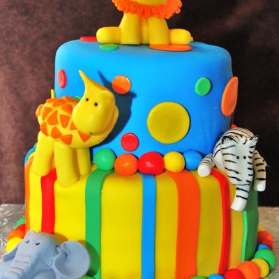 Zoo Animals With Primary Colors