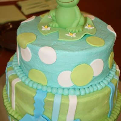 Frog Baby Shower Cake