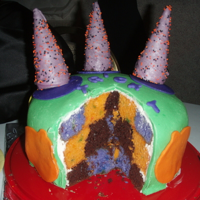 Checkered Halloween Cake
