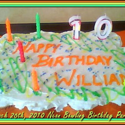 10Th Birthday Cake For Neon Bowling