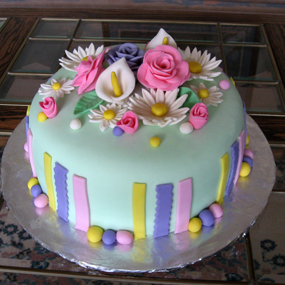 Flower Birthday Cake - Easter Theme