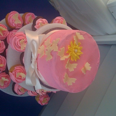 Butterflies Pink Cake