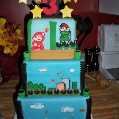 Mario Bros 3 Cake