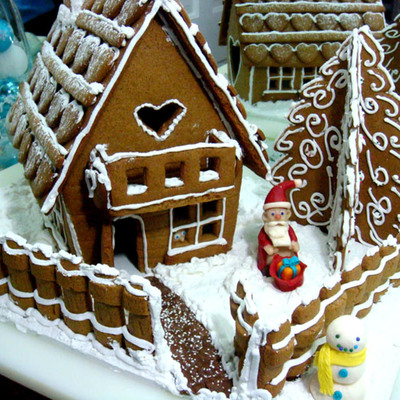 Rustic House With Santa