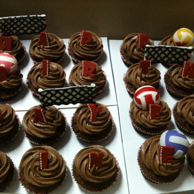 Volleyball Cupcakes