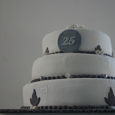 Wedding Cake White Gray 3 Layer