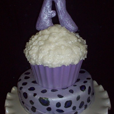 Giant Cup Cake And Leopard Print