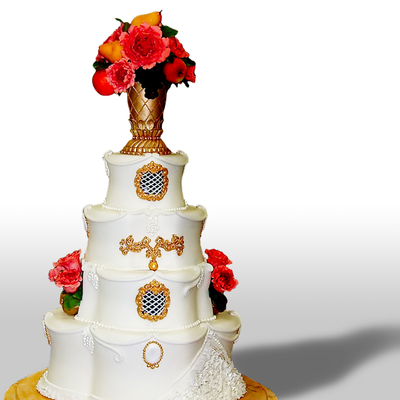 Elegant White Wedding Cake