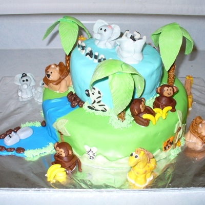 Jungle Baby Shower Cake