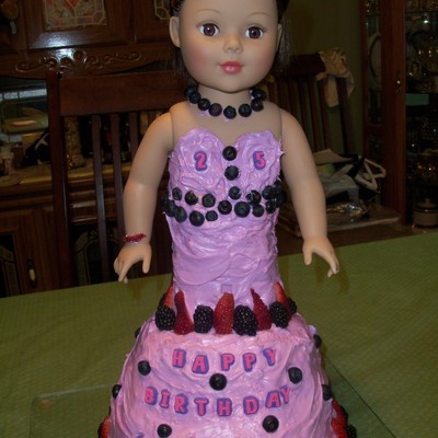 Doll Cake With Fresh Fruit.