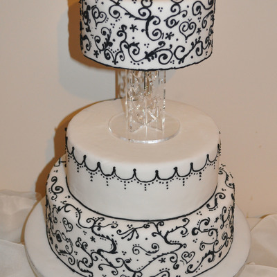 Elegant Black And White 3 Tier Cake