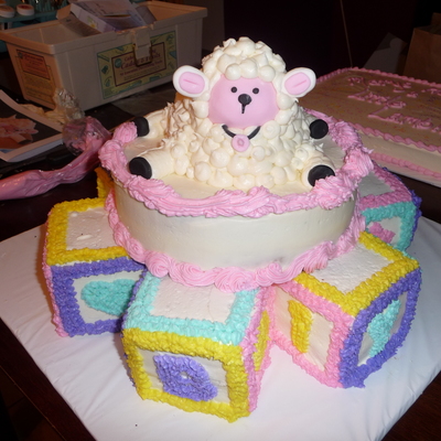 Lamb Babyshower/baby Blocks