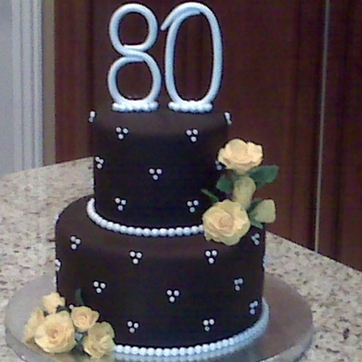 Mom's Roses With Pearls Cake