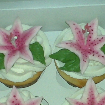 Pink Tiger Lily Cupcakes