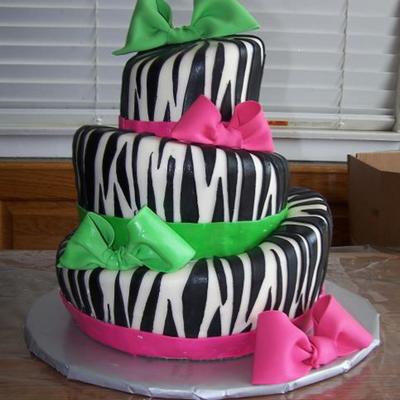 Zebra With Pink And Green
