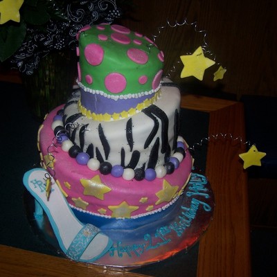 21St Birthday Topsy Turvy Cake
