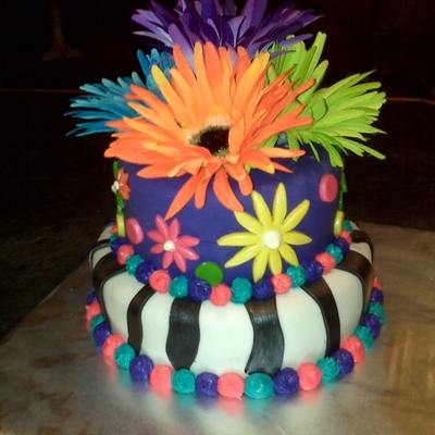 Zebra/daisy Cake