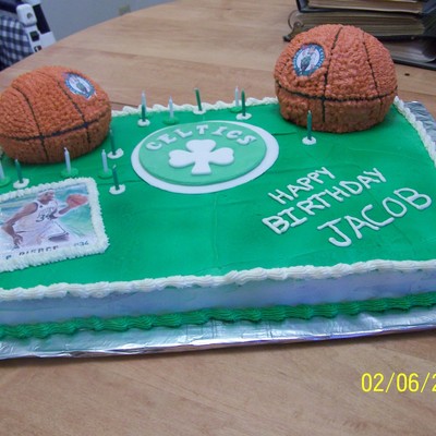 Boston Celtics Basketball Cake