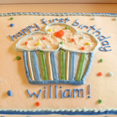 Cupcake Theme Sheet Cake