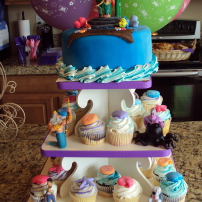 Little Mermaid Cupcake Tower