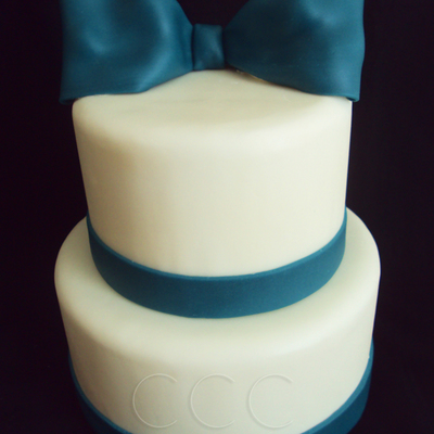Blue Bow Cake
