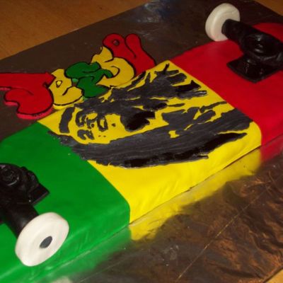 Bob Marley Skateboard Cake