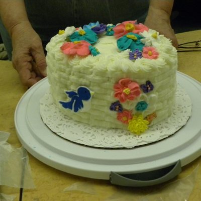 Wilton's Course #2 Basket Weave Cake