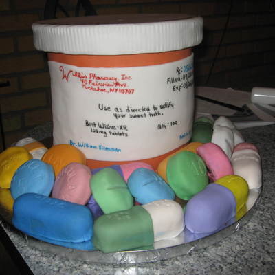 Pill Bottle Graduation Cake