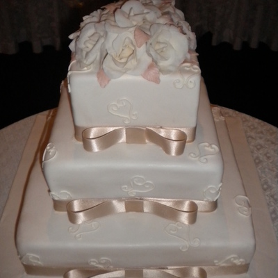 Ivory Hearts Cake