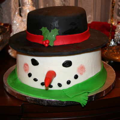 Snowman With Top Hat Cake :)