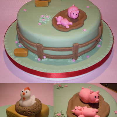 Farmyard Animals Birthday Cake