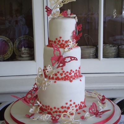 Butterfly Spiral Wedding Cake