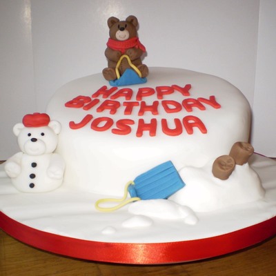 Sledging Snow Bear Cake