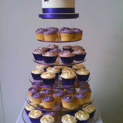 Purple Rose Cupcake Tower