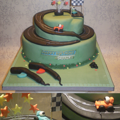 Scalextric Birthday Cake